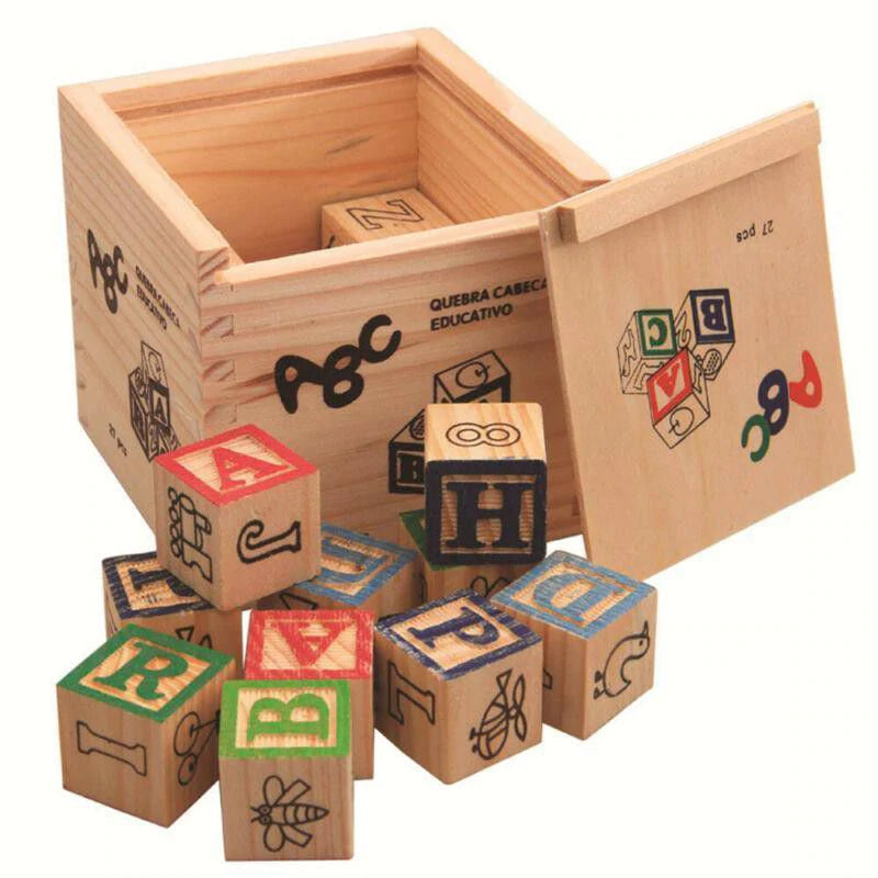 27 Piece ABC Wooden Alphabet Blocks